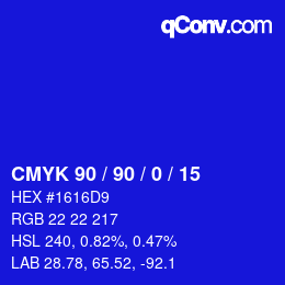 Farbcode: CMYK 90 / 90 / 0 / 15 | qconv.com