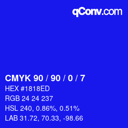 Color code: CMYK 90 / 90 / 0 / 7 | qconv.com