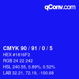 Color code: CMYK 90 / 91 / 0 / 5 | qconv.com