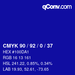 カラーコード: CMYK 90 / 92 / 0 / 37 | qconv.com