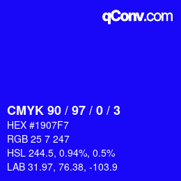 Color code: CMYK 90 / 97 / 0 / 3 | qconv.com