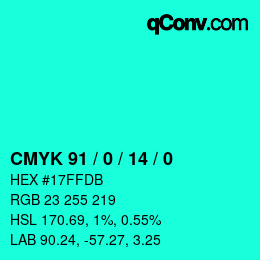 Color code: CMYK 91 / 0 / 14 / 0 | qconv.com