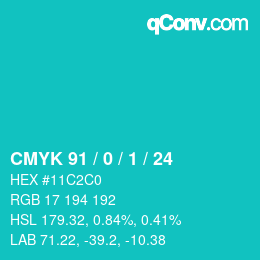 Color code: CMYK 91 / 0 / 1 / 24 | qconv.com