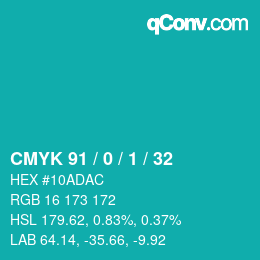 Color code: CMYK 91 / 0 / 1 / 32 | qconv.com