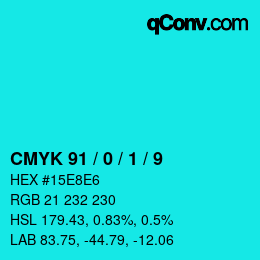 Color code: CMYK 91 / 0 / 1 / 9 | qconv.com