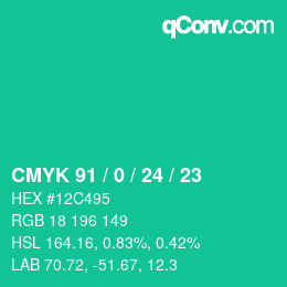 Color code: CMYK 91 / 0 / 24 / 23 | qconv.com