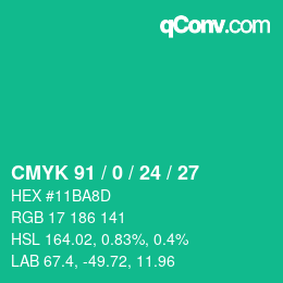 Color code: CMYK 91 / 0 / 24 / 27 | qconv.com