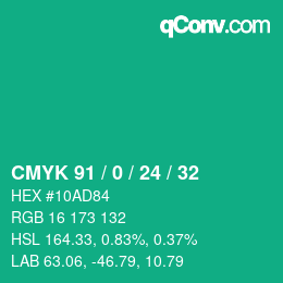 Color code: CMYK 91 / 0 / 24 / 32 | qconv.com