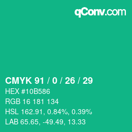 Color code: CMYK 91 / 0 / 26 / 29 | qconv.com
