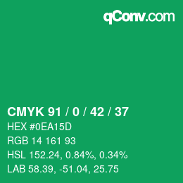 Color code: CMYK 91 / 0 / 42 / 37 | qconv.com