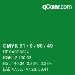 Color code: CMYK 91 / 0 / 60 / 49 | qconv.com