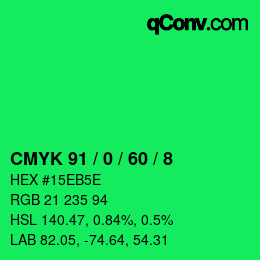 Color code: CMYK 91 / 0 / 60 / 8 | qconv.com