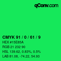 Color code: CMYK 91 / 0 / 61 / 9 | qconv.com