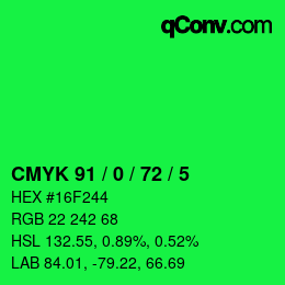 Color code: CMYK 91 / 0 / 72 / 5 | qconv.com