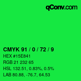 Color code: CMYK 91 / 0 / 72 / 9 | qconv.com