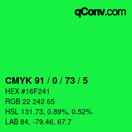 Color code: CMYK 91 / 0 / 73 / 5 | qconv.com