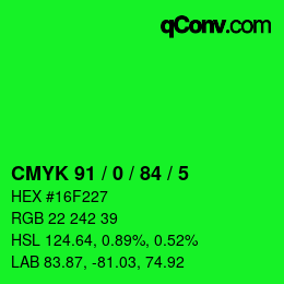 Color code: CMYK 91 / 0 / 84 / 5 | qconv.com