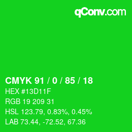 Color code: CMYK 91 / 0 / 85 / 18 | qconv.com