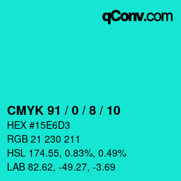Color code: CMYK 91 / 0 / 8 / 10 | qconv.com