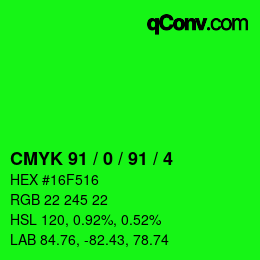 Color code: CMYK 91 / 0 / 91 / 4 | qconv.com