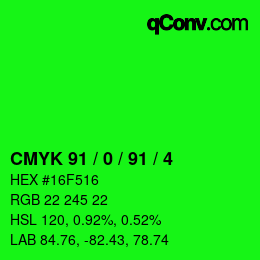 Color code: CMYK 91 / 0 / 91 / 4 | qconv.com