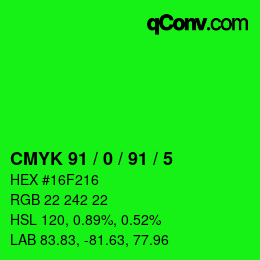 Color code: CMYK 91 / 0 / 91 / 5 | qconv.com