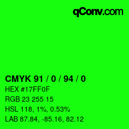 Color code: CMYK 91 / 0 / 94 / 0 | qconv.com