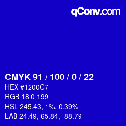 Color code: CMYK 91 / 100 / 0 / 22 | qconv.com