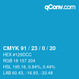 Color code: CMYK 91 / 23 / 0 / 20 | qconv.com