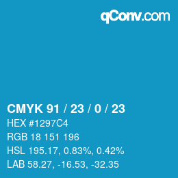 Color code: CMYK 91 / 23 / 0 / 23 | qconv.com