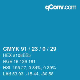 Color code: CMYK 91 / 23 / 0 / 29 | qconv.com