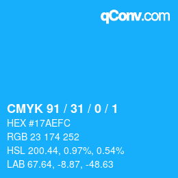 Color code: CMYK 91 / 31 / 0 / 1 | qconv.com