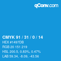 Color code: CMYK 91 / 31 / 0 / 14 | qconv.com