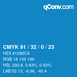 Color code: CMYK 91 / 32 / 0 / 23 | qconv.com