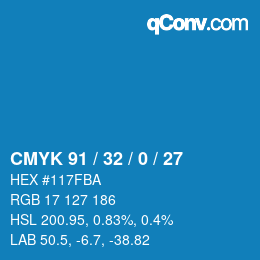 Color code: CMYK 91 / 32 / 0 / 27 | qconv.com