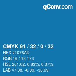 Color code: CMYK 91 / 32 / 0 / 32 | qconv.com