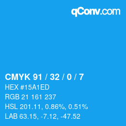 カラーコード: CMYK 91 / 32 / 0 / 7 | qconv.com