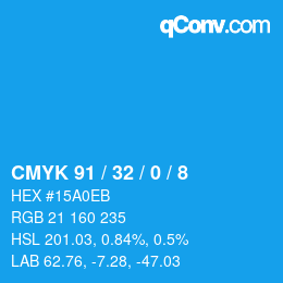 Color code: CMYK 91 / 32 / 0 / 8 | qconv.com