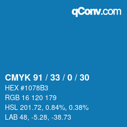 Color code: CMYK 91 / 33 / 0 / 30 | qconv.com