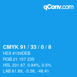 Color code: CMYK 91 / 33 / 0 / 8 | qconv.com