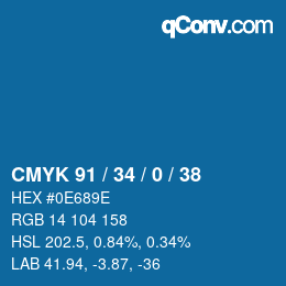 Color code: CMYK 91 / 34 / 0 / 38 | qconv.com
