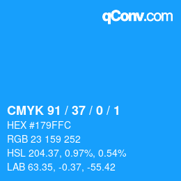 Color code: CMYK 91 / 37 / 0 / 1 | qconv.com