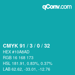 Color code: CMYK 91 / 3 / 0 / 32 | qconv.com