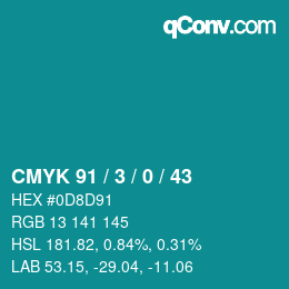 Color code: CMYK 91 / 3 / 0 / 43 | qconv.com