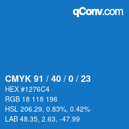 Color code: CMYK 91 / 40 / 0 / 23 | qconv.com