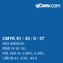 Color code: CMYK 91 / 43 / 0 / 37 | qconv.com