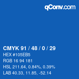 Color code: CMYK 91 / 48 / 0 / 29 | qconv.com