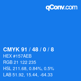 Color code: CMYK 91 / 48 / 0 / 8 | qconv.com
