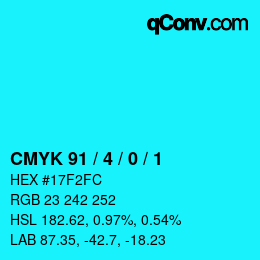Color code: CMYK 91 / 4 / 0 / 1 | qconv.com