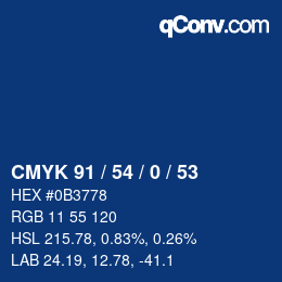 Color code: CMYK 91 / 54 / 0 / 53 | qconv.com
